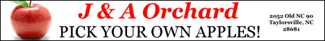 J & A Orchard is located approximately 8 miles west of Taylorsville, North Carolina in the Ellendale community