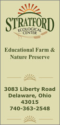 The Stratford Ecological Center is a non-profit educational organic farm and nature preserve on 236 acres in Delaware County, Ohio. Visitors are welcome to explore the land, hike the 4 miles of nature tails, visit the livestock, tour the gardens and greenhouses or explore the creek, pond, prairie, swamps or State Nature Preserve. Farm products are available for sale seasonally, based on availability.